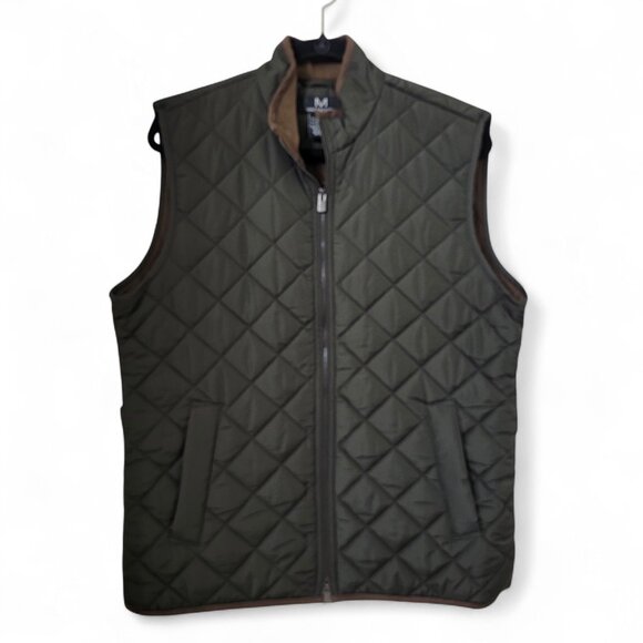 Magaschoni Size M Dark Green Quilted Lightweight Vest, Excellent, Like New Cond. - Picture 1 of 12